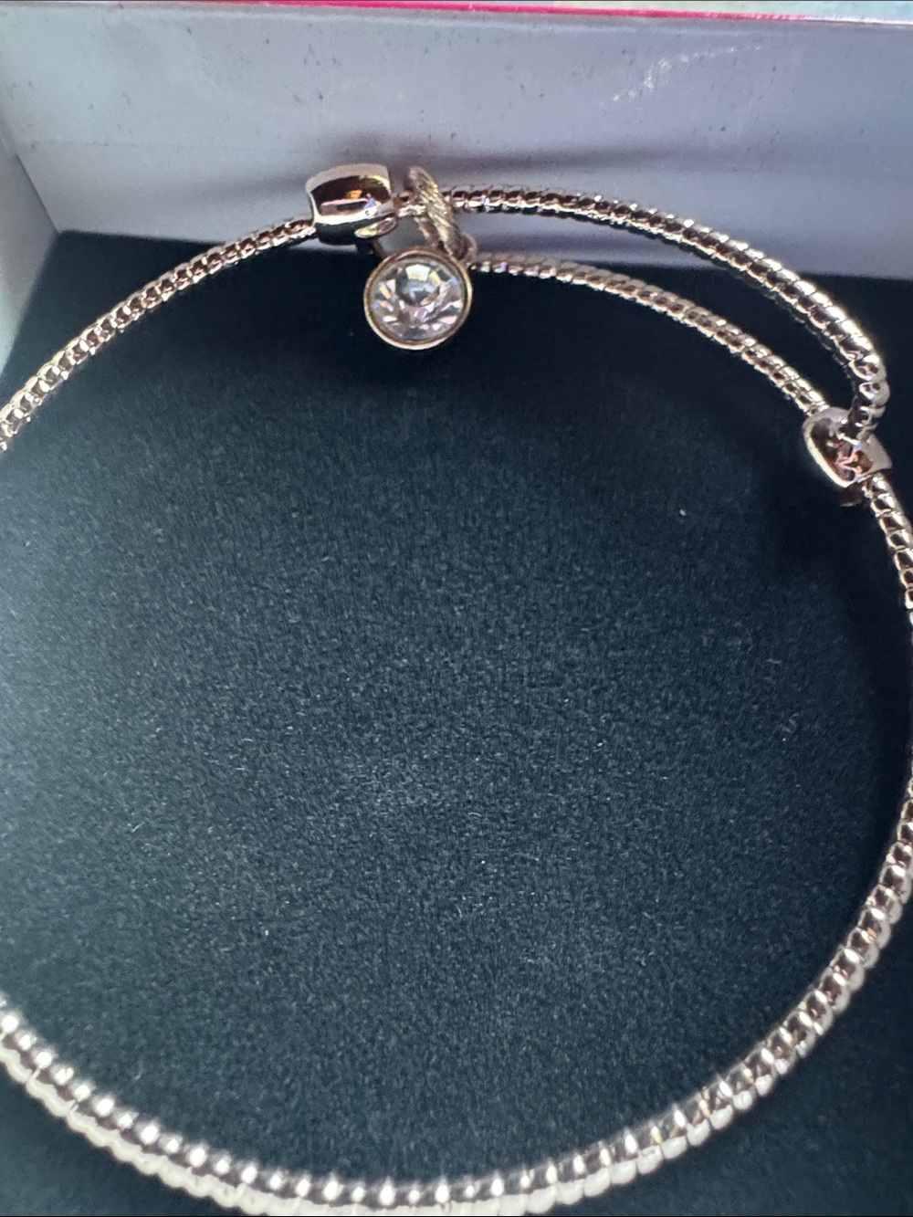 Mary Kay Gold Bracelet with Clear Crystal Charm NIB